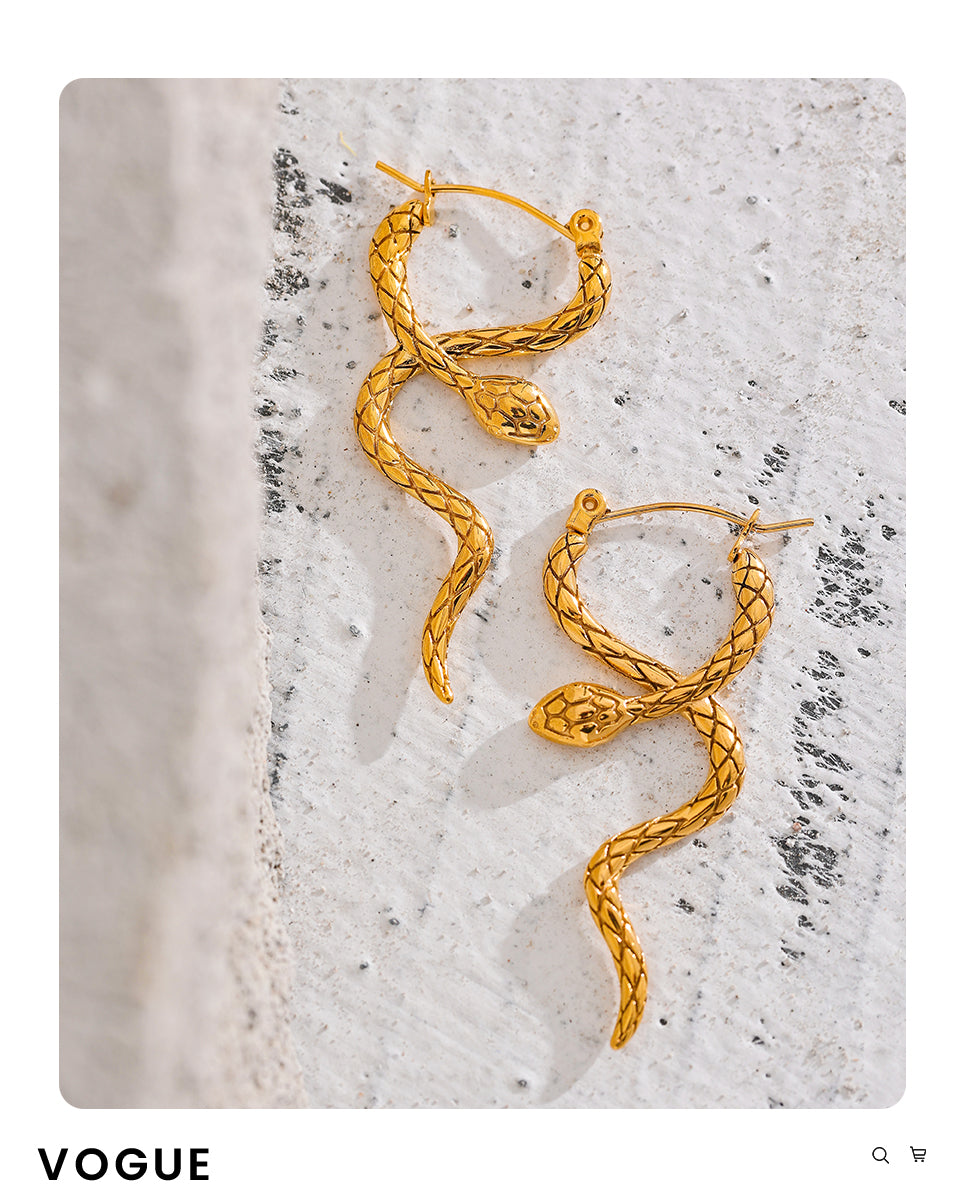 Snake Hoop Earrings