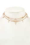 Layered chain cross necklace