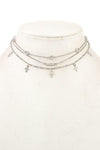 Layered chain cross necklace