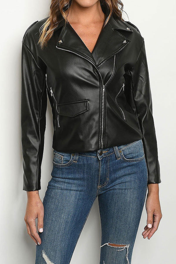 The Valentina Rockstud Leather Jacket