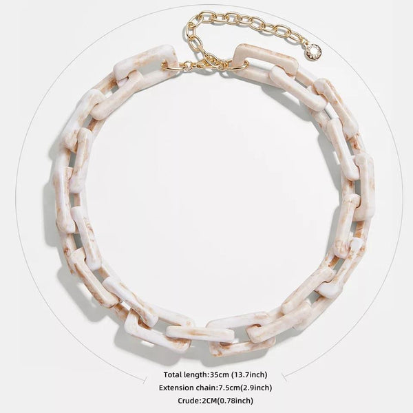 Acrylic Bone chain necklace