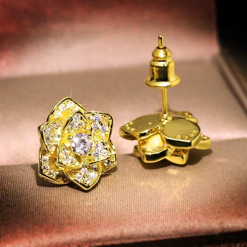 Camillia flower stud earrings