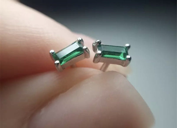 Emerald Sterling Silver Earrings