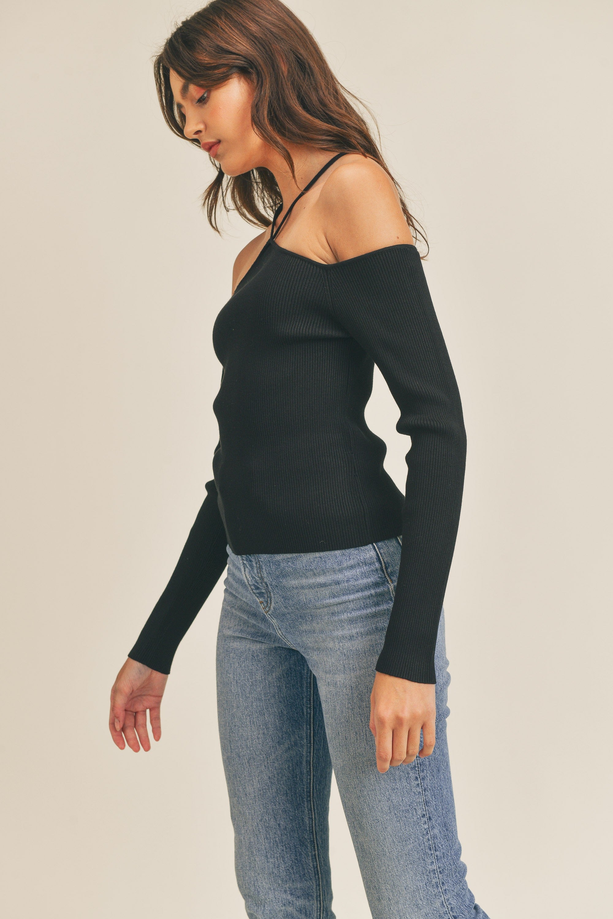 Val Royeaux Ribbed Sweater Top