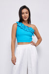 Valletta One Shoulder Ruffled Top