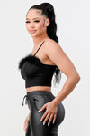 Leblon Fur trim Crop Top