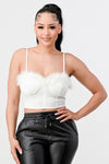 Leblon Fur trim Crop Top