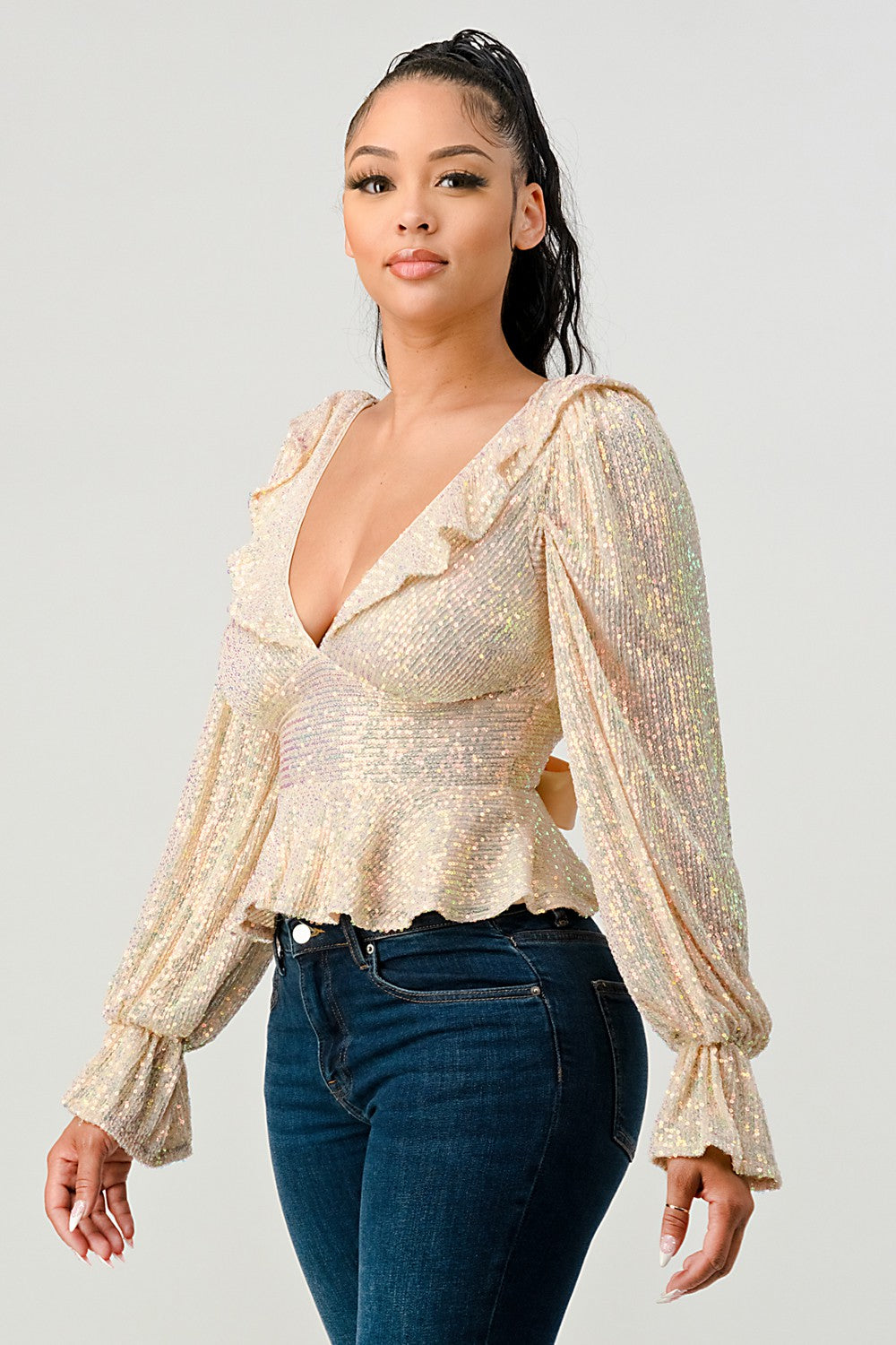 Nice Opal Sequin Top