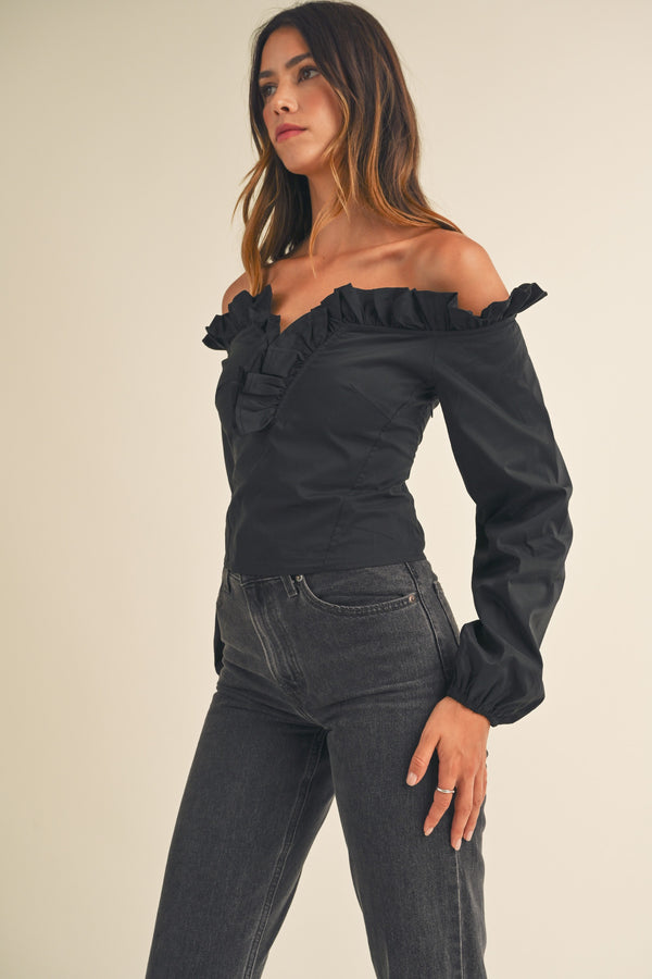 Charlotte Off Shoulder Ruffle Top