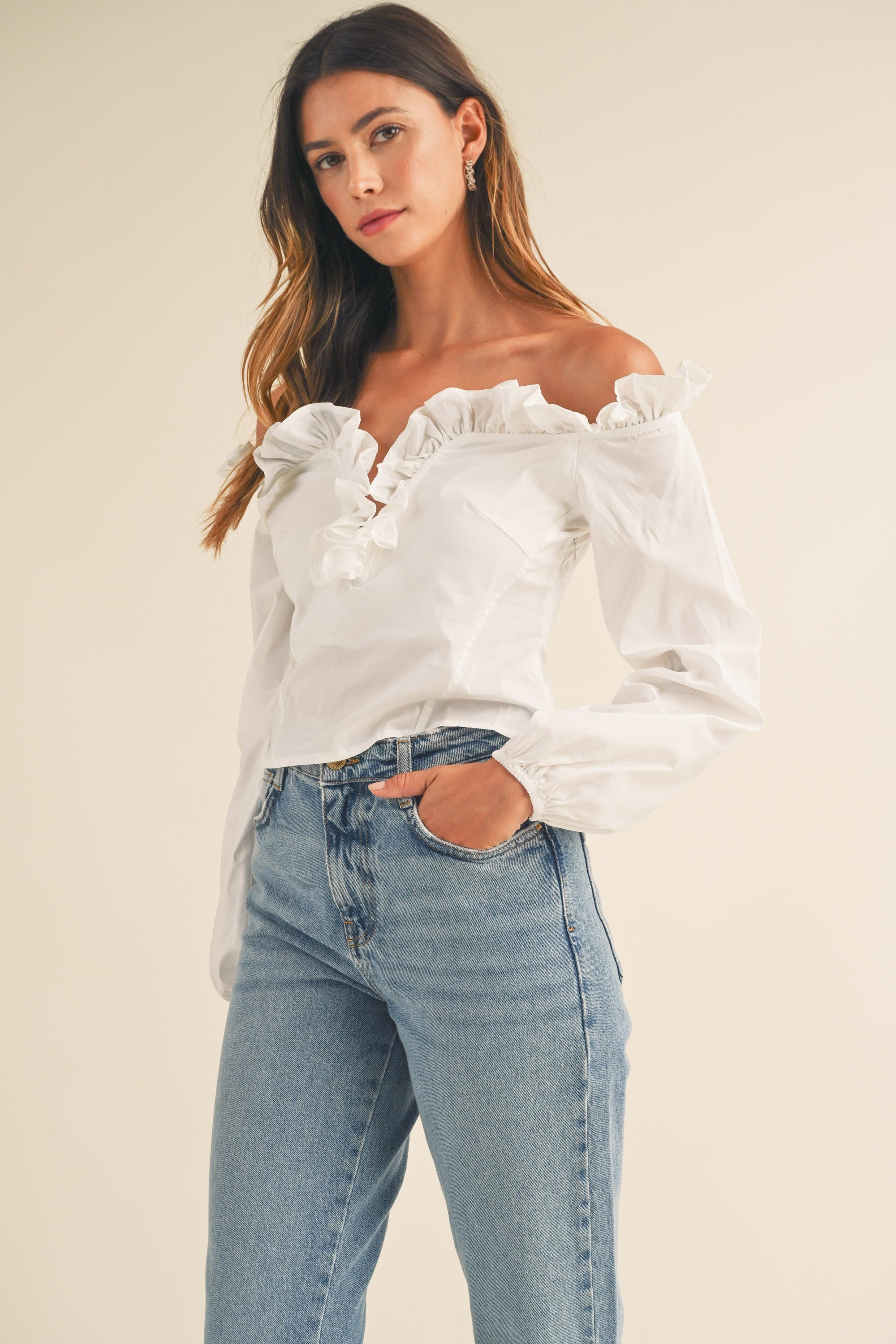 Charlotte Off Shoulder Ruffle Top