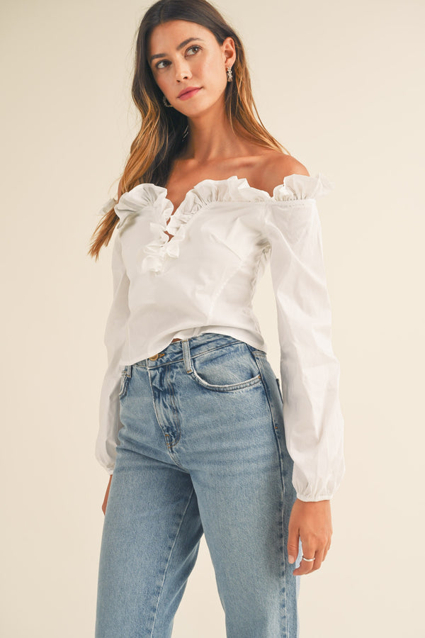 Charlotte Off Shoulder Ruffle Top