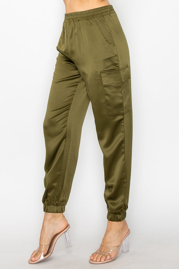 Satin Cargo joggers