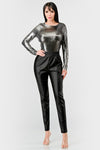 Cannes Metallic Foiled Bodysuit