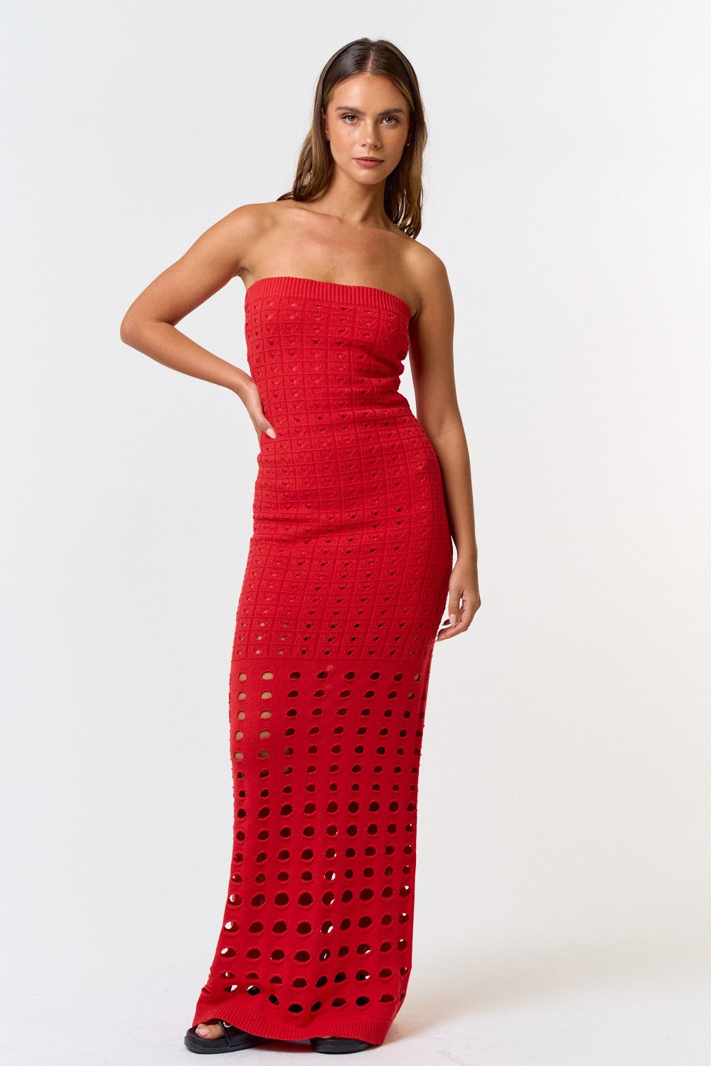 Evora Pointelle Maxi Dress