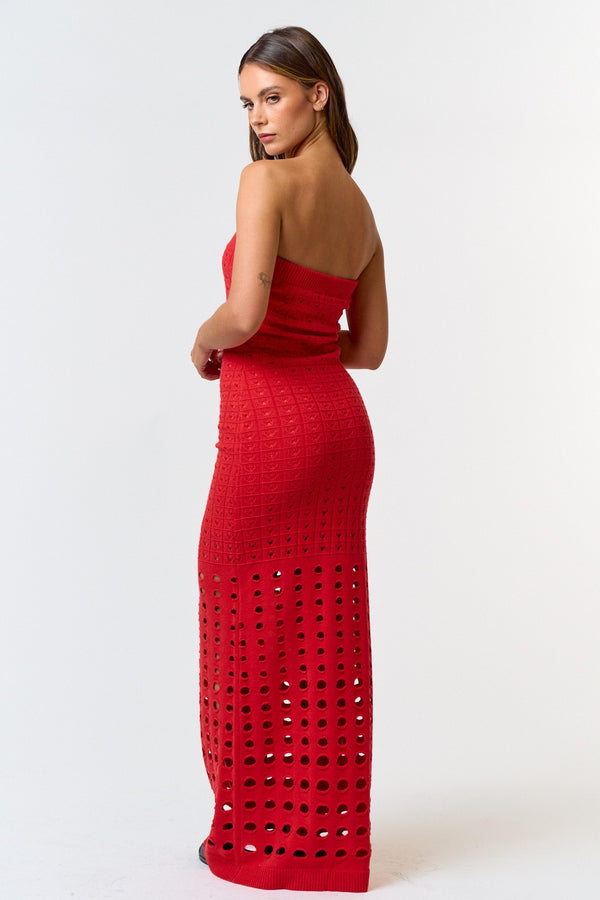 Evora Pointelle Maxi Dress