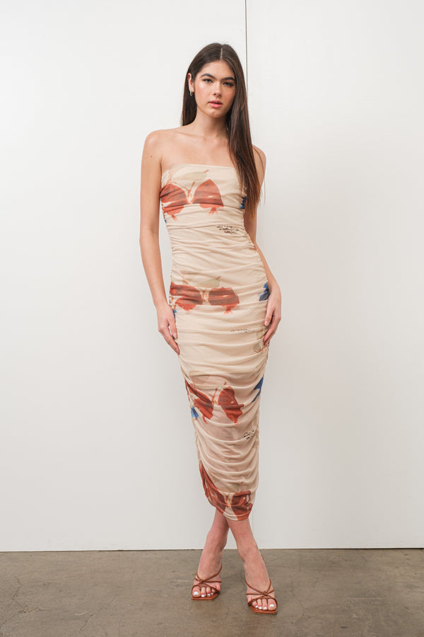 Nikki Ruching Maxi Dress