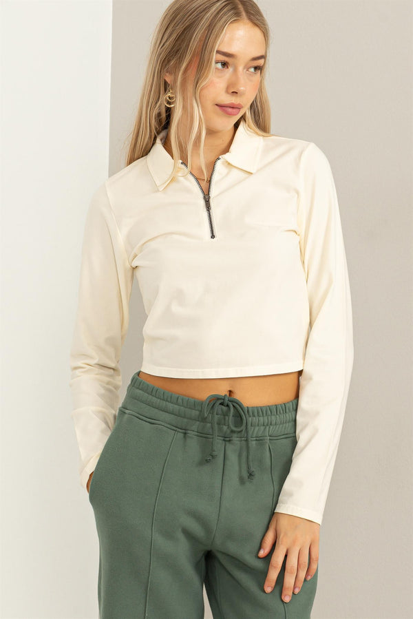 Amarante Long Sleeve Crop Top