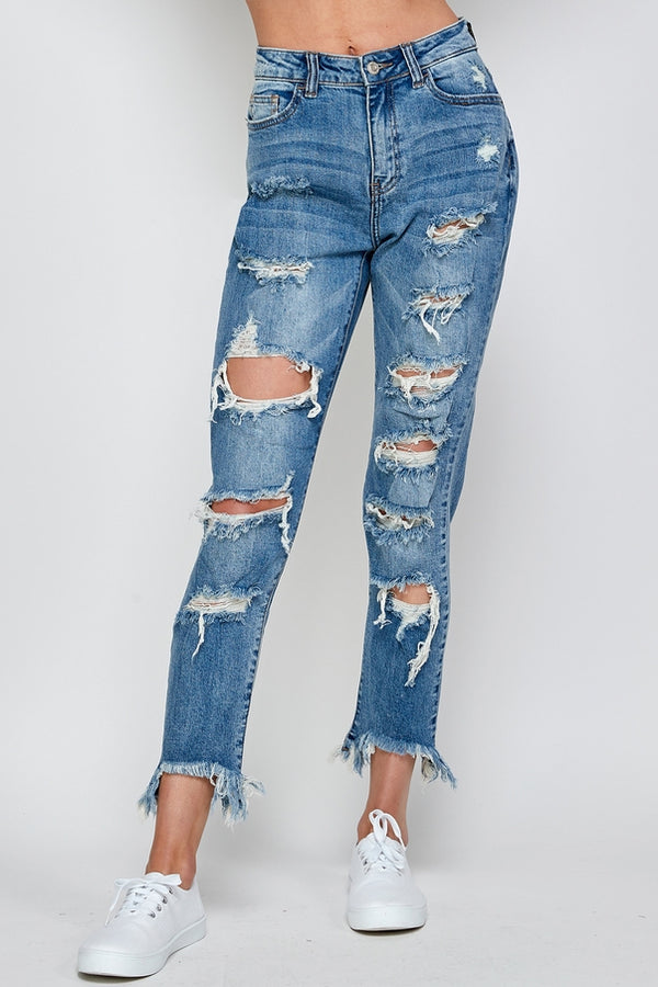 Miami Distressed Girlfriend Jeans