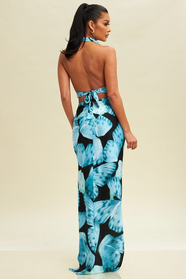 Deep Sea Ruffle maxi Skirt