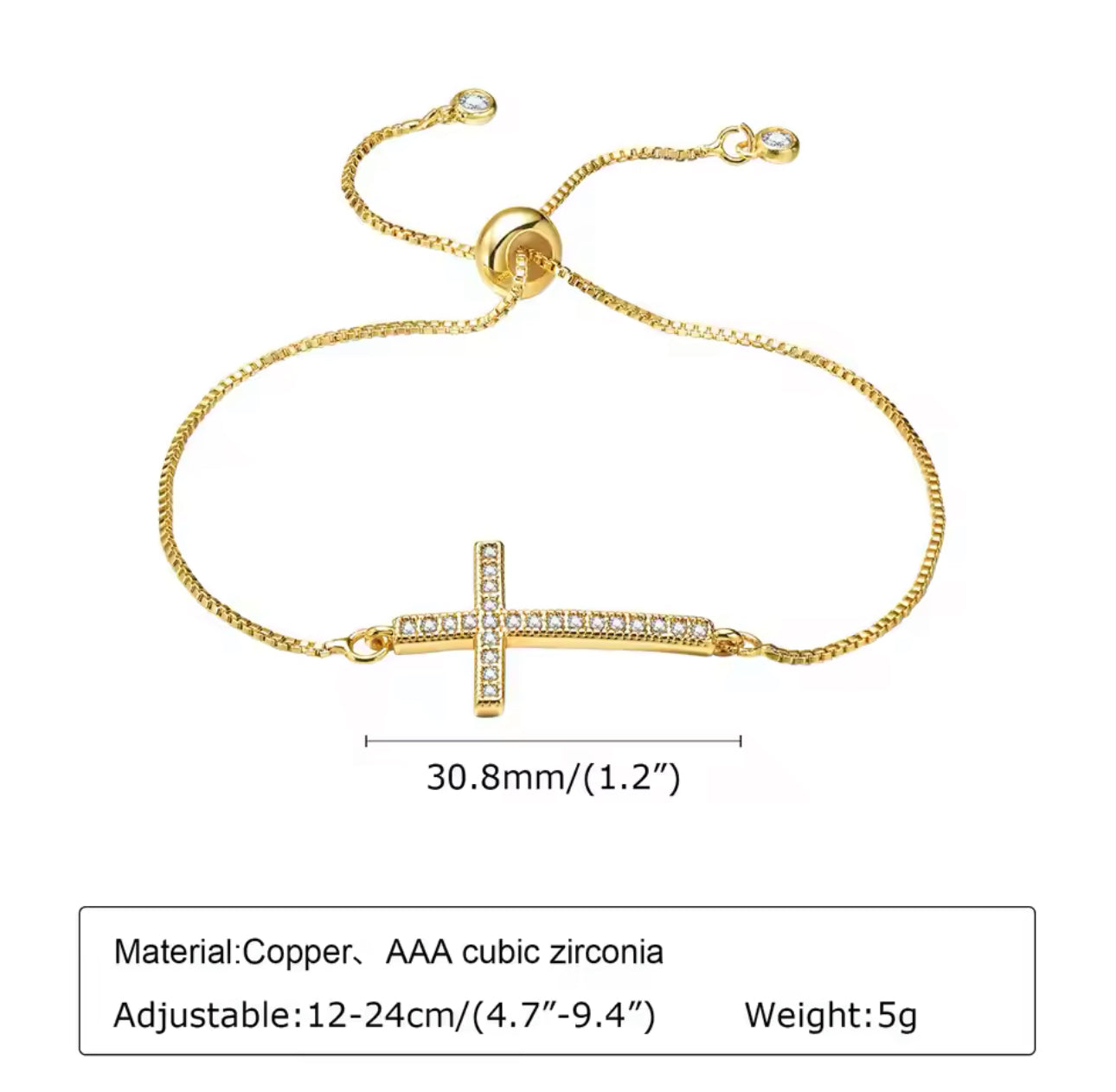 Gold Cross Bracelet