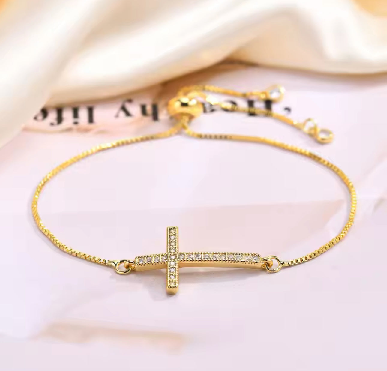 Gold Cross Bracelet