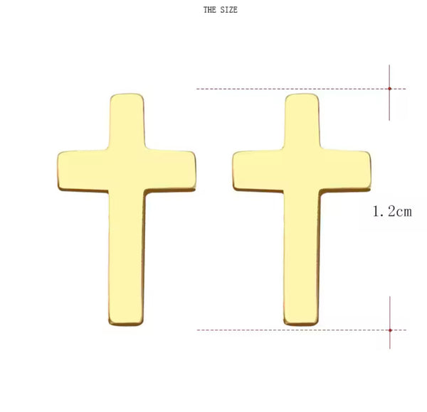 Cross stud earrings