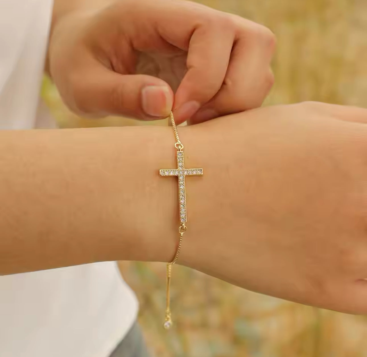 Gold Cross Bracelet