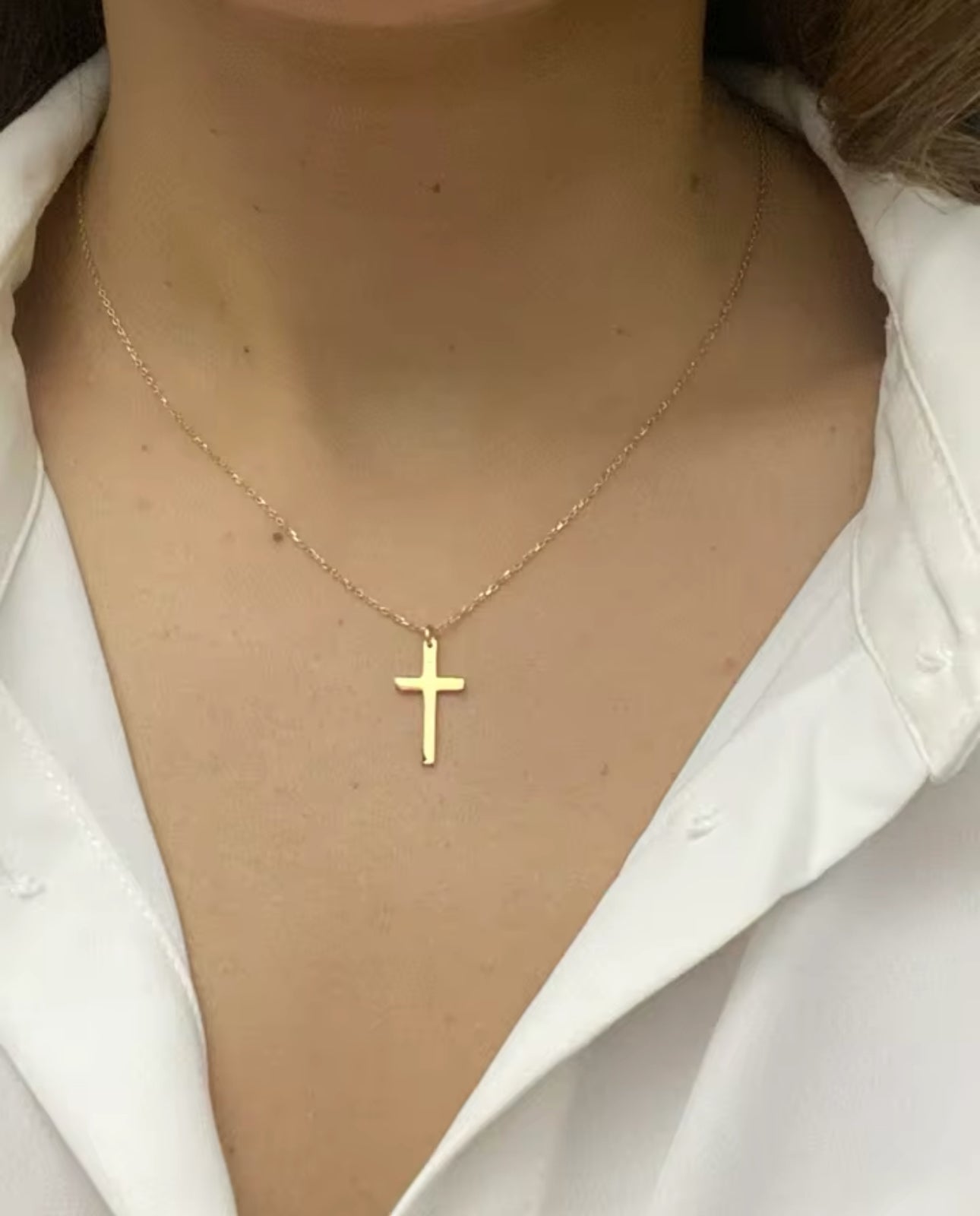 Gold cross necklace