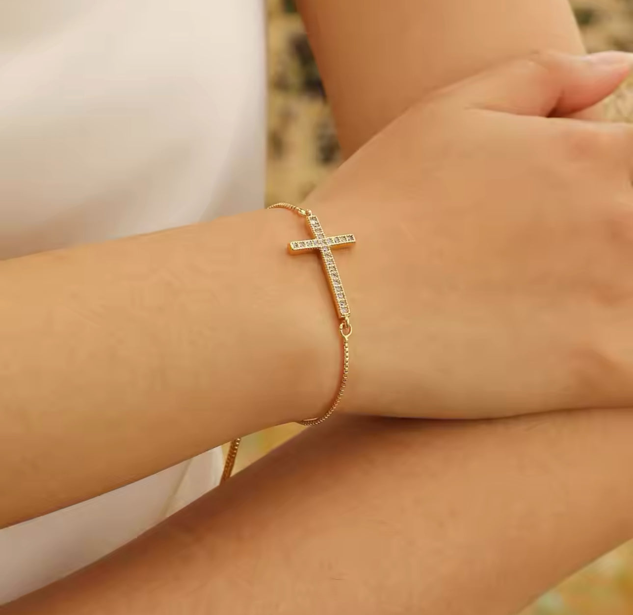 Gold Cross Bracelet