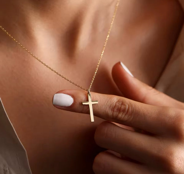 Gold cross necklace