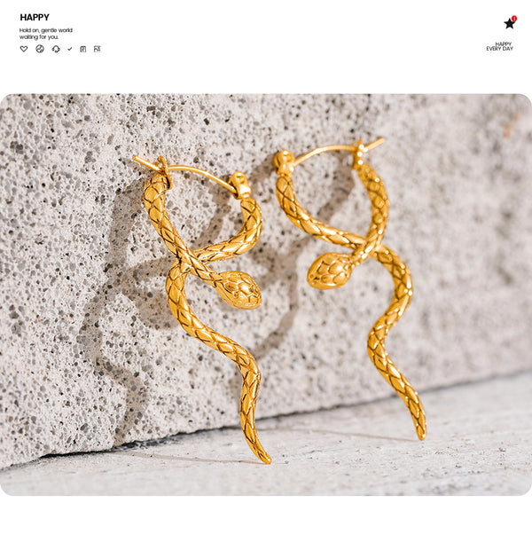 Snake Hoop Earrings