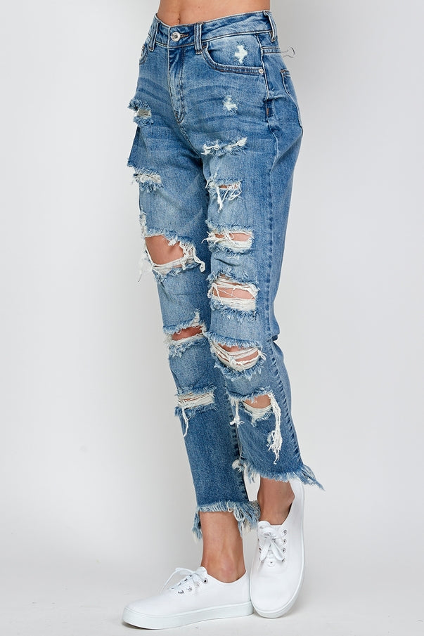 Miami Distressed Girlfriend Jeans