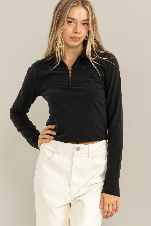 Amarante Long Sleeve Crop Top