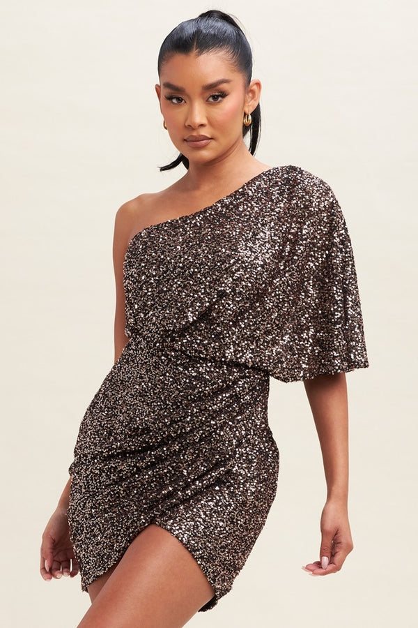 Firenze Sequin Drape Dress