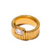 Gold Ribbed Ring