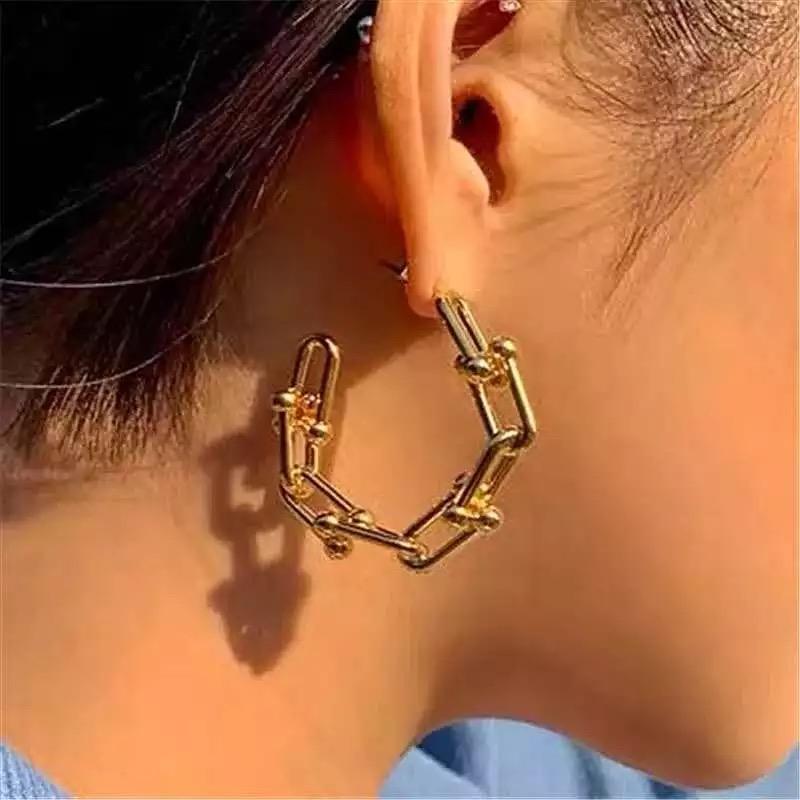 Link hoop earrings