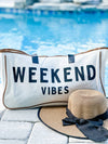 Trendy "Weekend Vibes" Canvas Tote Bag