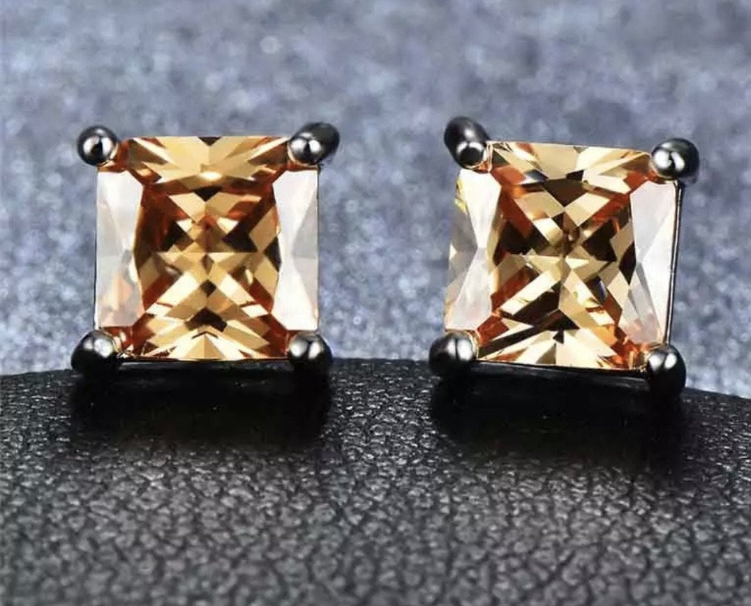 Diamond silver stud earrings