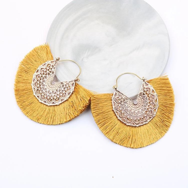 Fan fringe earrings