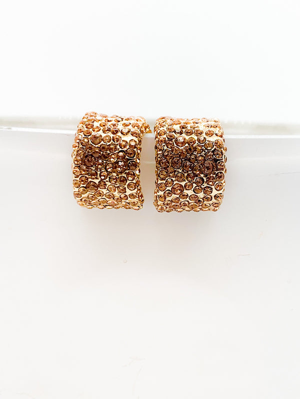 Wide rhinestone hoops