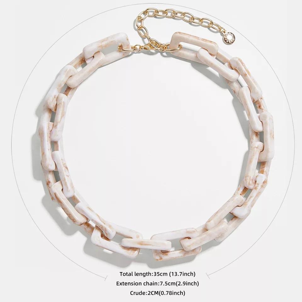 Acrylic Bone chain necklace