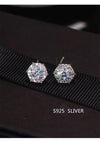 Diamond silver stud earrings