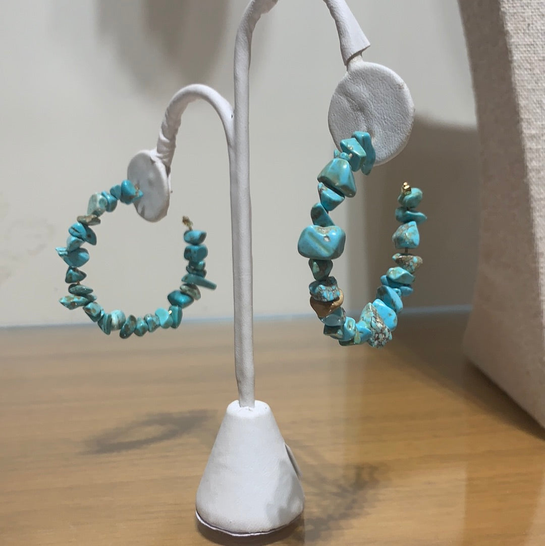 Turquoise hoop earrings