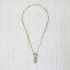 Gold pearl chain necklace