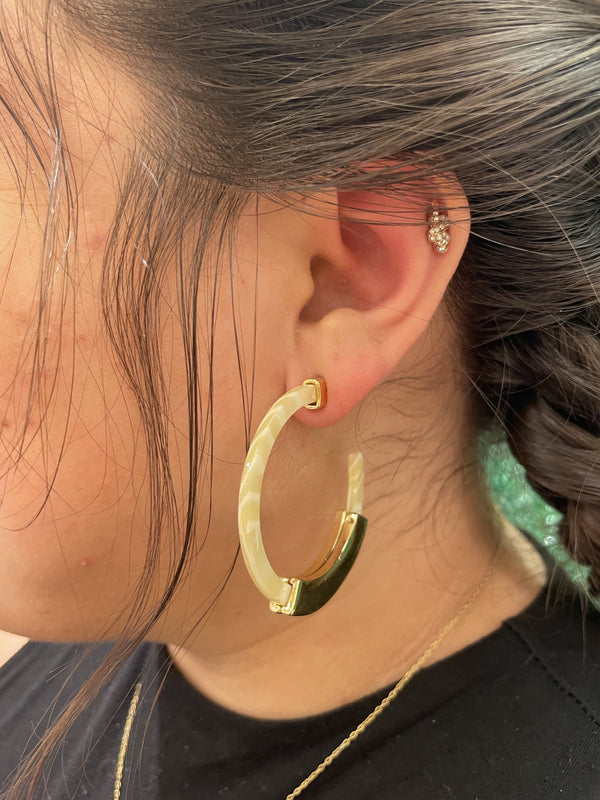 Gold Ceramic Hoops