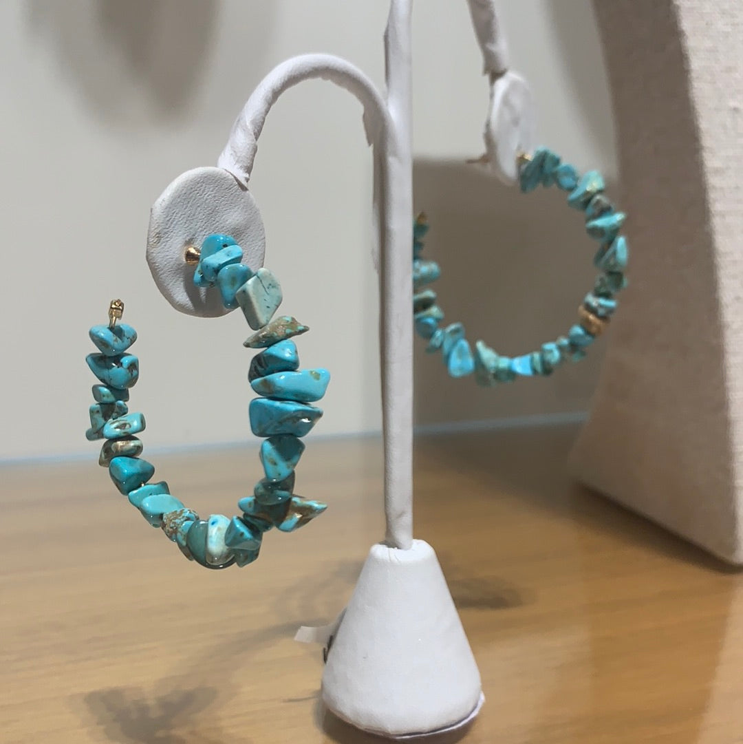 Turquoise hoop earrings