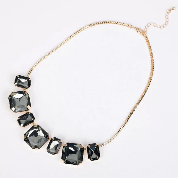 Stone bib necklace