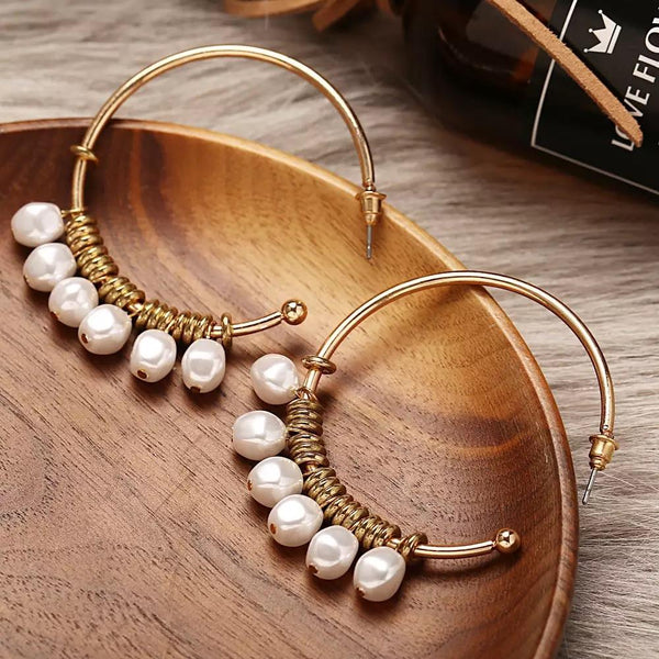 Pearl hoop earrings